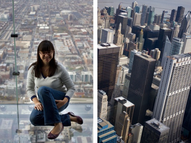 Erin at the top of the Sears Tower